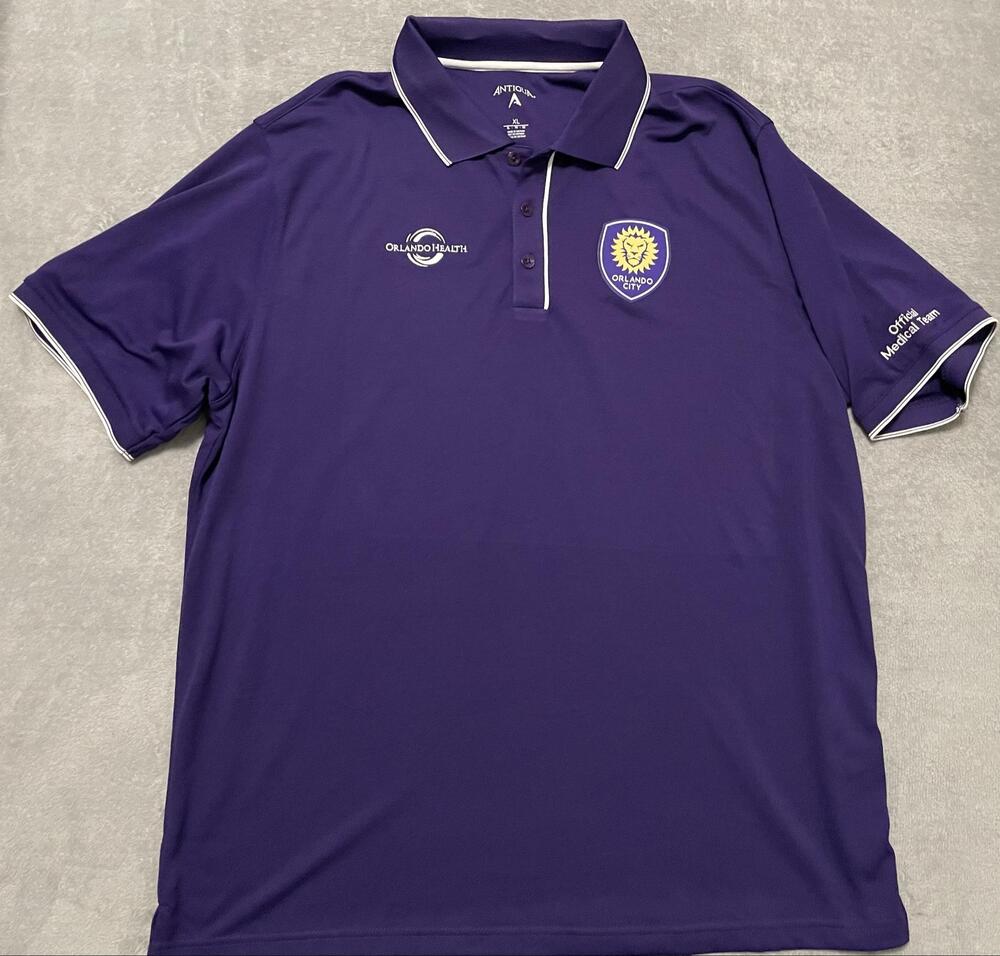 Orlando City SC Shirt Mens XL Purple MLS Soccer Antigua Polo Official Medical